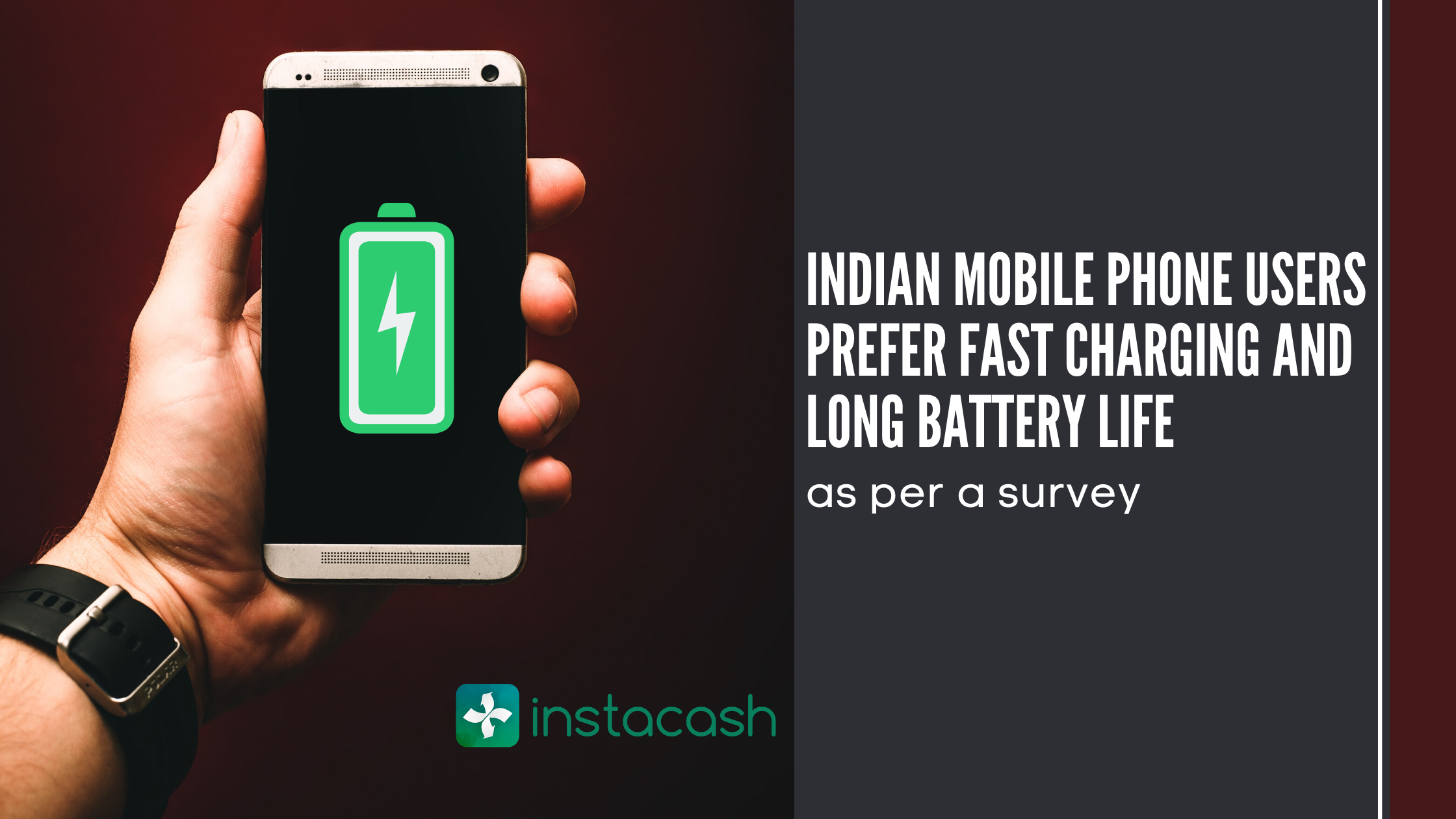 Indian mobile phone users prefer fast charging and long battery life as per a survey 